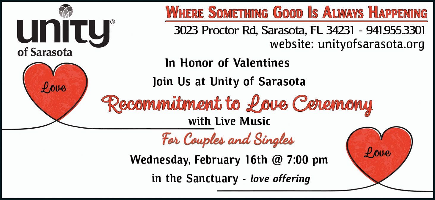 Valentines Recommitment to Love Ceremony Unity of Sarasota February 16th, 2022