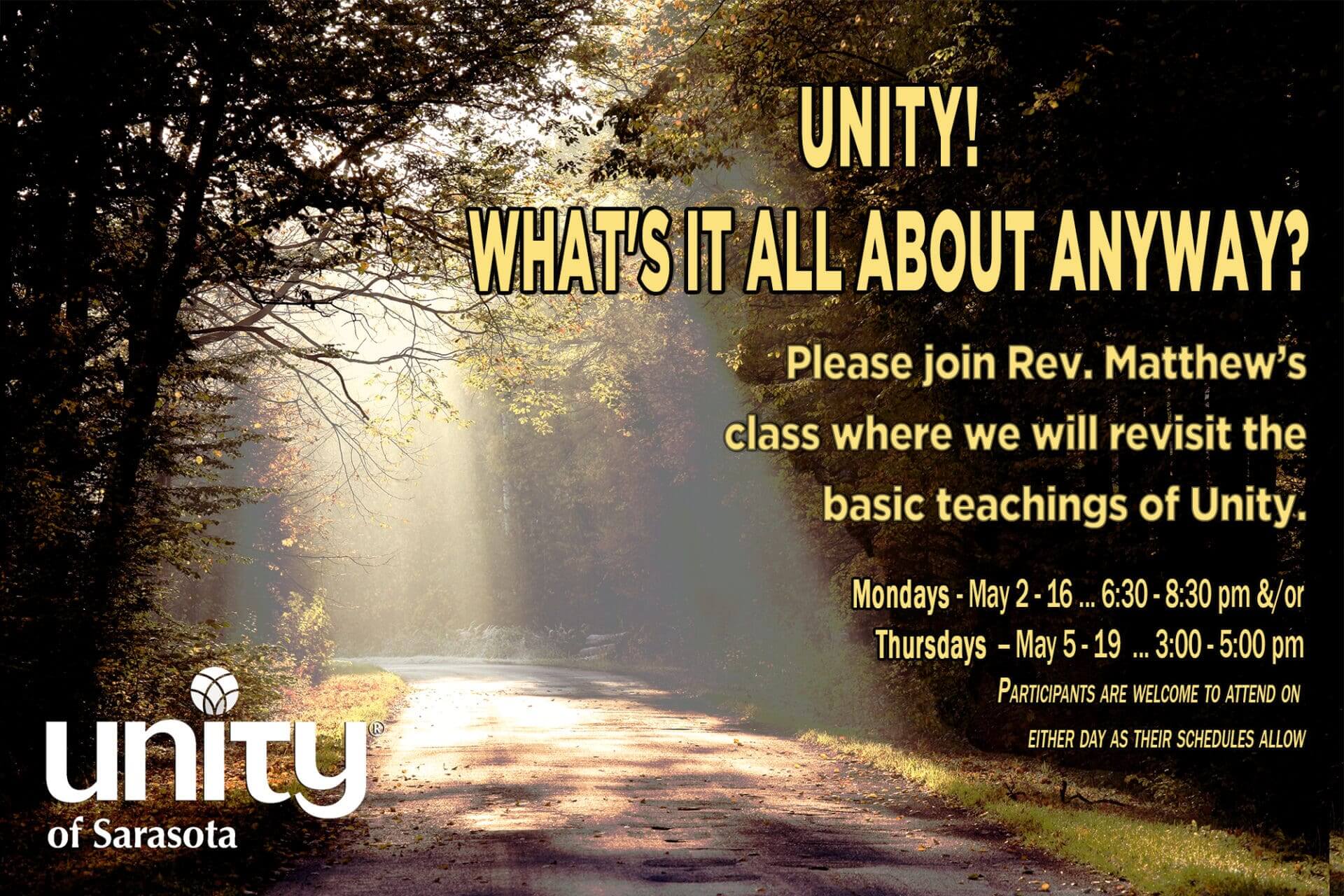 Unity! What's It All About Anyway with Rev. Matthew Starcher - Unity of ...