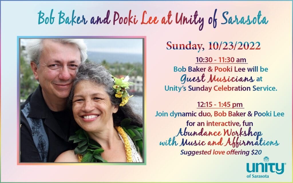 Bob Baker and Pooki Lee at Unity of Sarasota