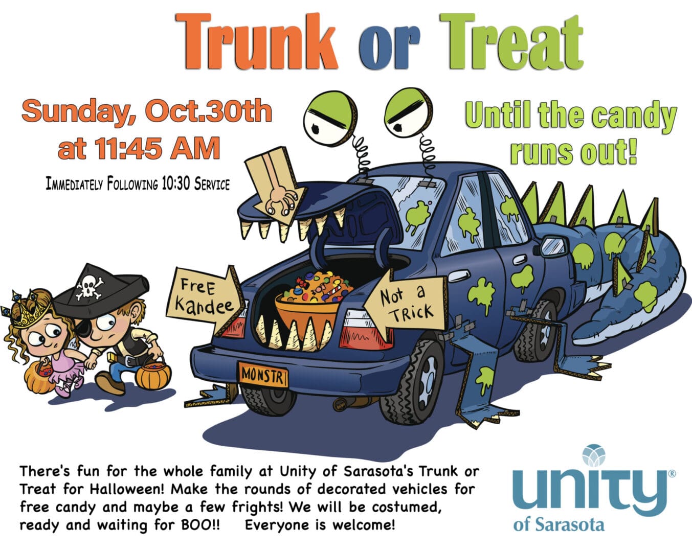 Trunk or Treat at Unity of Sarasota Oct 30th, 2022