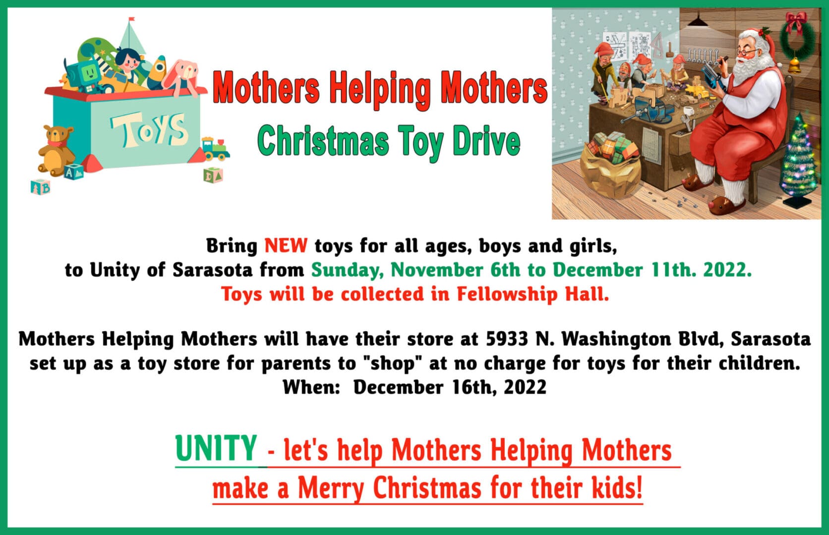 Mothers Helping Mothers Christmas Toy Drive copy