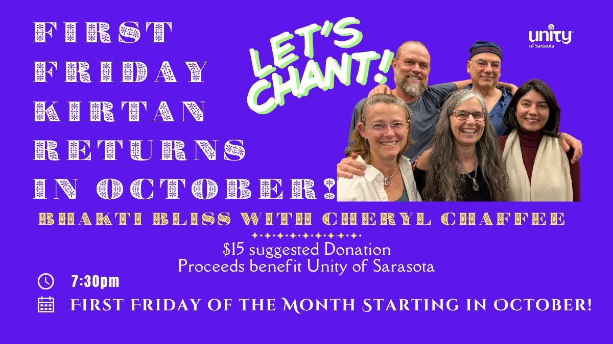 First Friday Kirtan First Friday of the Month Starting in October! Bhakti Bliss with Cheryl Chaffee
