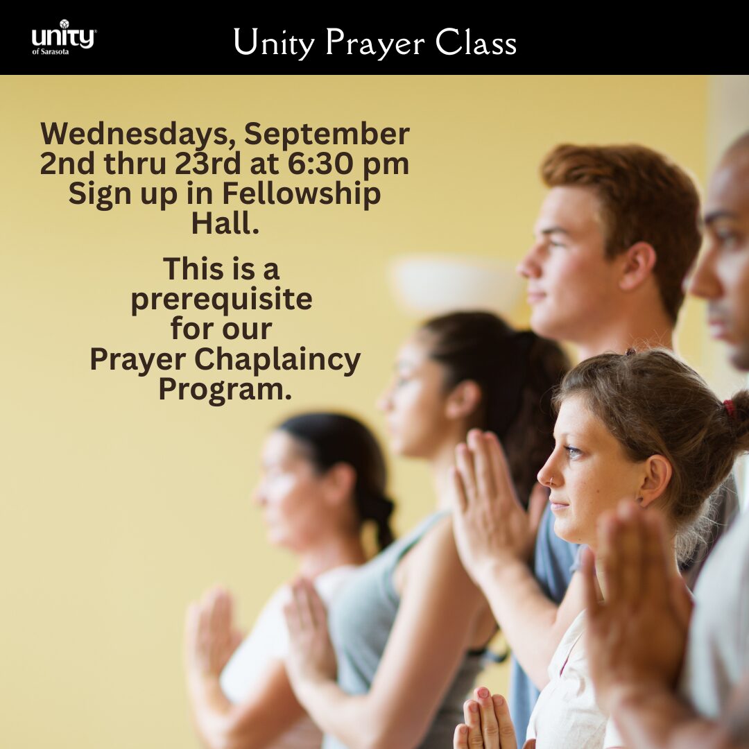 Wednesdays, September 2nd thru 23rd at 6:30 pm Sign up in Fellowship Hall. This is a prerequisite for our Prayer Chaplaincy Program.
