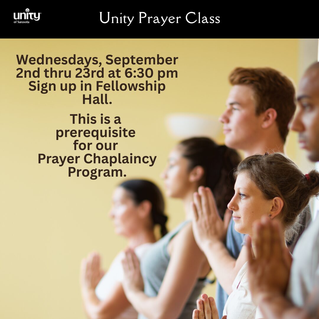 Wednesdays, September 2nd thru 23rd at 6:30 pm Sign up in Fellowship Hall. This is a prerequisite for our Prayer Chaplaincy Program.