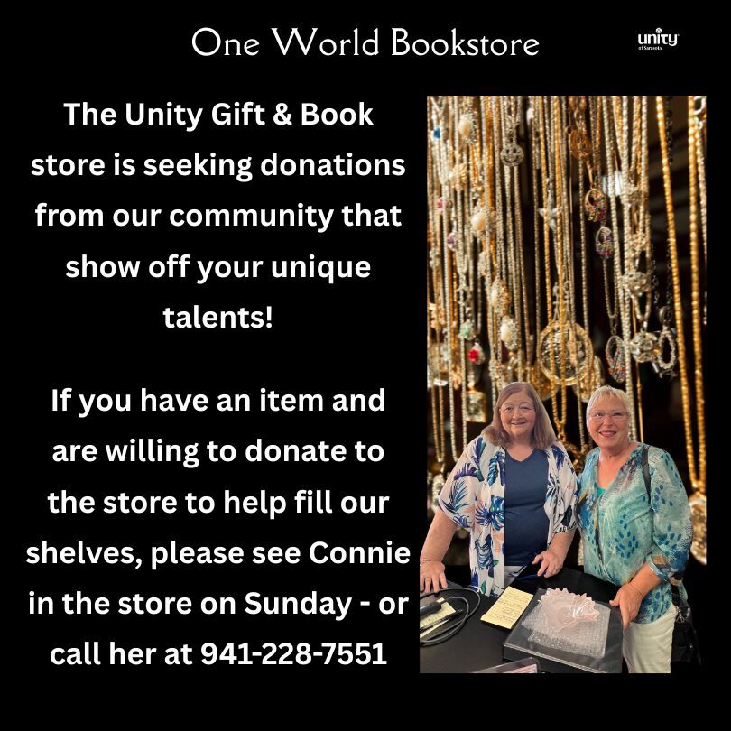 The Unity Gift & Book store is seeking donations from our community that show off your unique talents!
